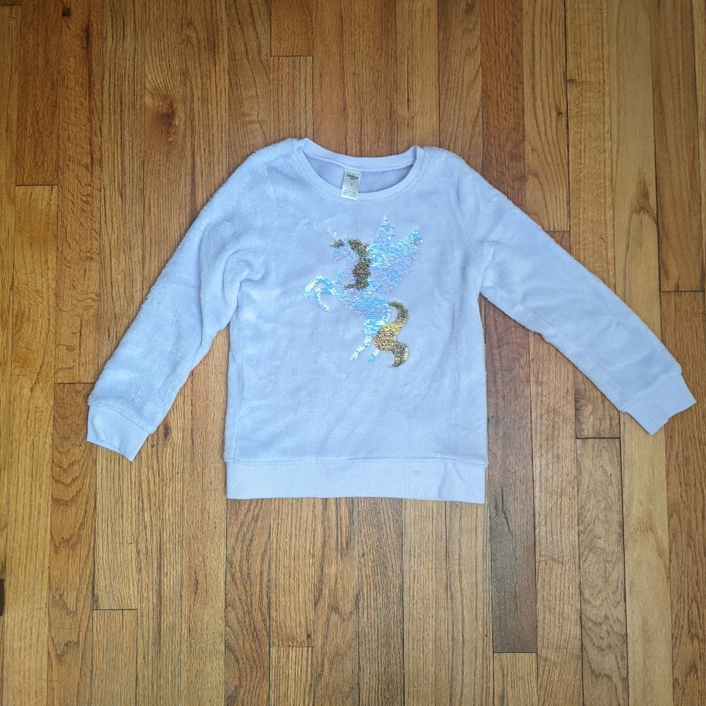 Sequin fleece unicorn sweatshirt